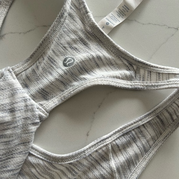 2/$40 Lululemon essential tank white ash heather gray white tank top size 4 - Picture 4 of 7